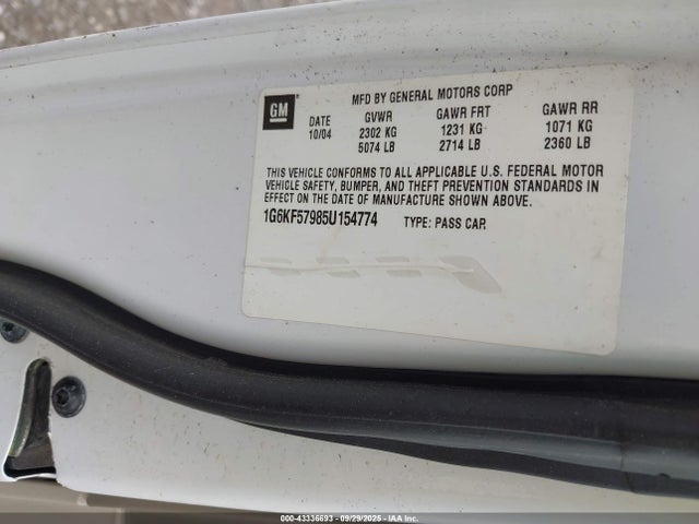 2005 CADILLAC DEVILLE 1G6KF57985U154774 Photo 8