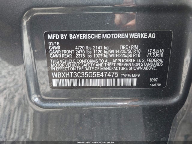 WBXHT3C35G5E47475 BMW X1