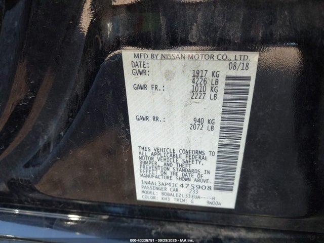 Nissan 2018 2018 1N4AL3AP4JC475908 Image 9
