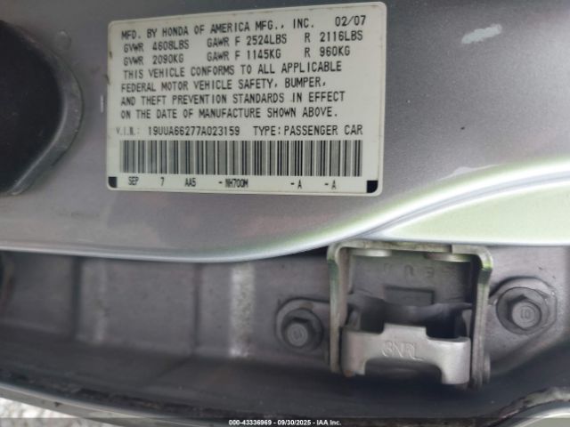 2007 ACURA TL 19UUA66277A023159 Photo 8