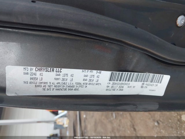 Продаж на аукціоні авто 2009 Dodge Charger Sxt, vin: 2B3KA33V89H534310, номер лоту: 43337182