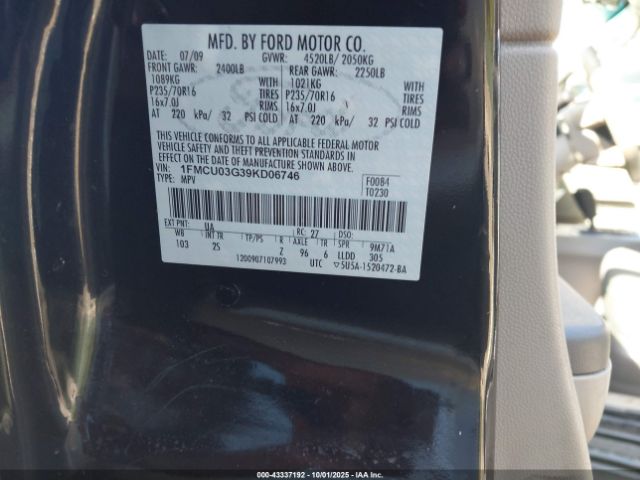 2009 FORD ESCAPE 1FMCU03G39KD06746 Photo 8