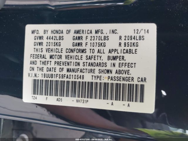 2015 ACURA TLX 19UUB1F59FA010549 Photo 8