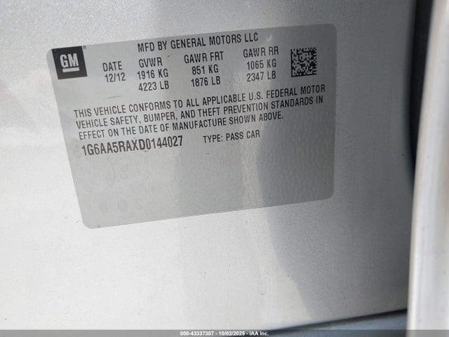 2013 CADILLAC ATS 1G6AA5RAXD0144027 Photo 8