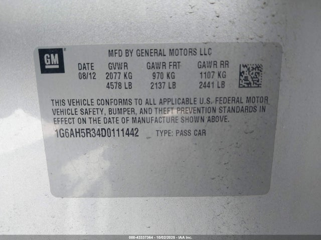 2013 CADILLAC ATS 1G6AH5R34D0111442 Photo 8