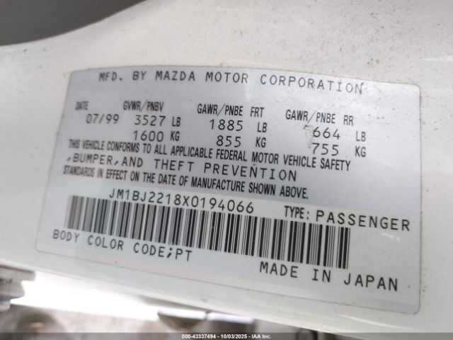 1999 MAZDA PROTEGE JM1BJ2218X0194066 Photo 8