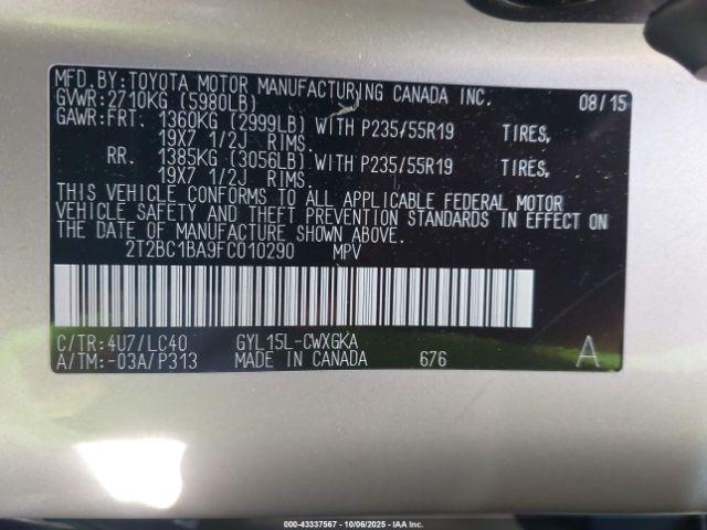 2015 LEXUS RX 450H 2T2BC1BA9FC010290 Photo 8