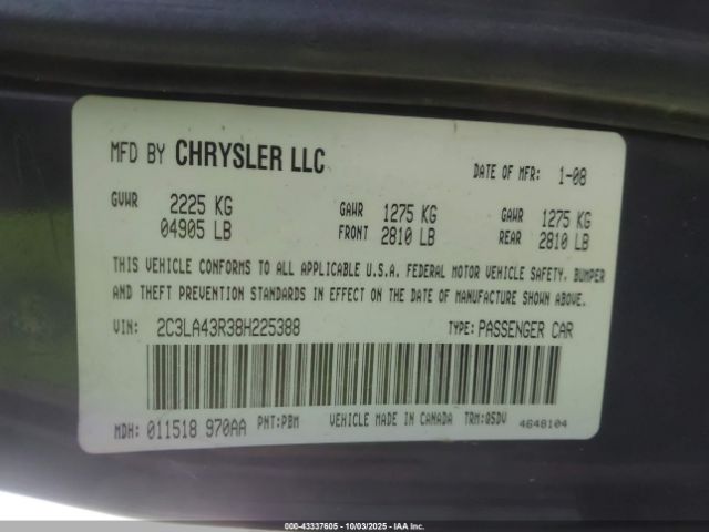 2008 CHRYSLER 300 2C3LA43R38H225388 Photo 8
