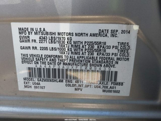 2015 MITSUBISHI OUTLANDER SPORT 4A4AP3AUXFE009439 Photo 8