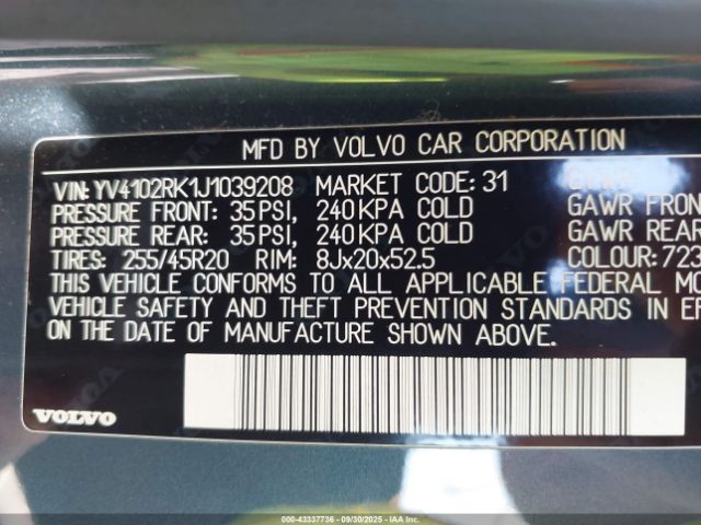 2018 VOLVO XC60 YV4102RK1J1039208 Photo 8