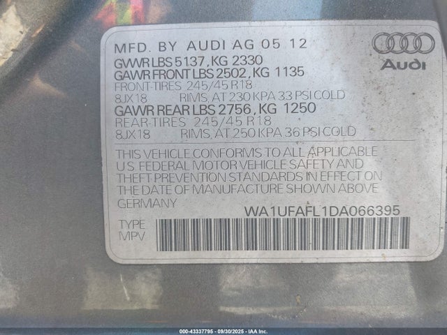 2013 AUDI ALLROAD WA1UFAFL1DA066395 Photo 8