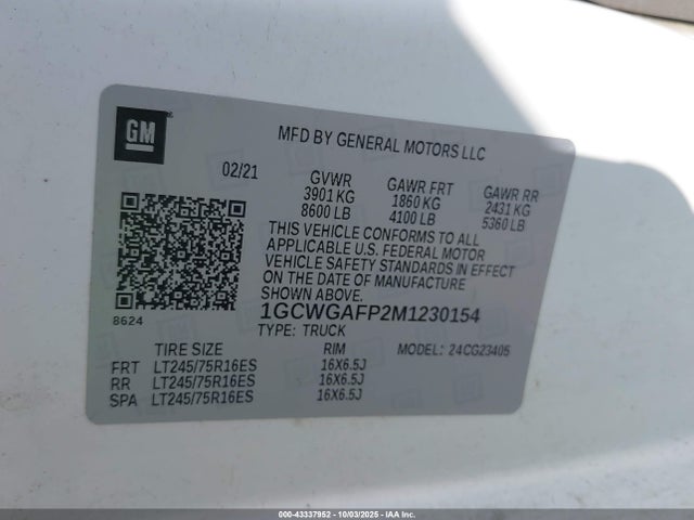 1GCWGAFP2M1230154 Chevrolet lv1