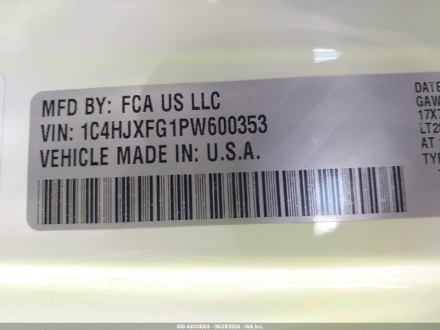 1C4HJXFG1PW600353 Jeep Wrangler Rubicon