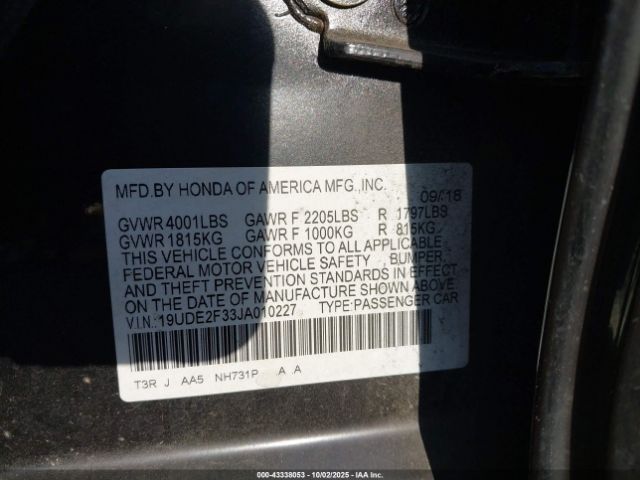 2018 ACURA ILX 19UDE2F33JA010227 Photo 8