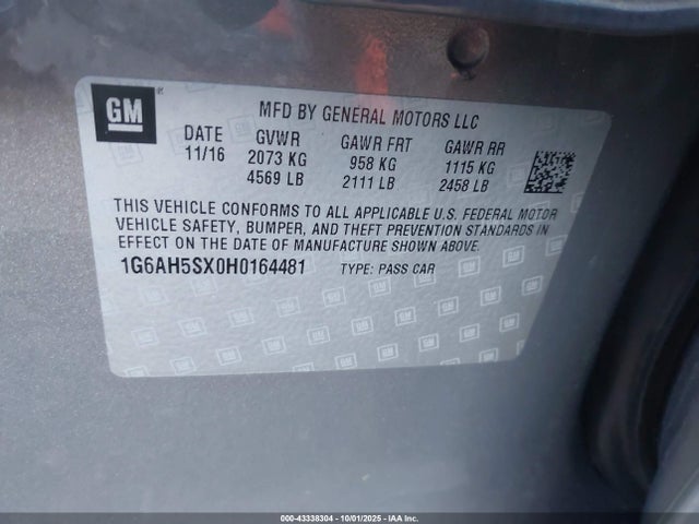 2017 CADILLAC ATS 1G6AH5SX0H0164481 Photo 8