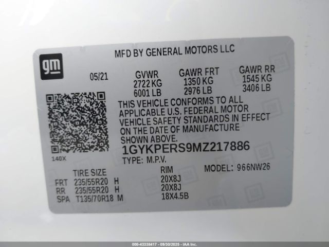 2021 CADILLAC XT6 1GYKPERS9MZ217886 Photo 8