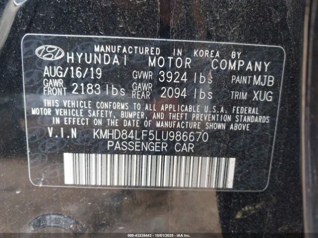 2020 HYUNDAI ELANTRA KMHD84LF5LU986670 Photo 8