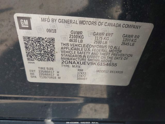 2019 CHEVROLET EQUINOX 2GNAXUEV9K6154655 Photo 8