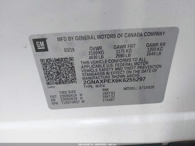 2019 CHEVROLET EQUINOX 2GNAXPEX6K6255297 Photo 8