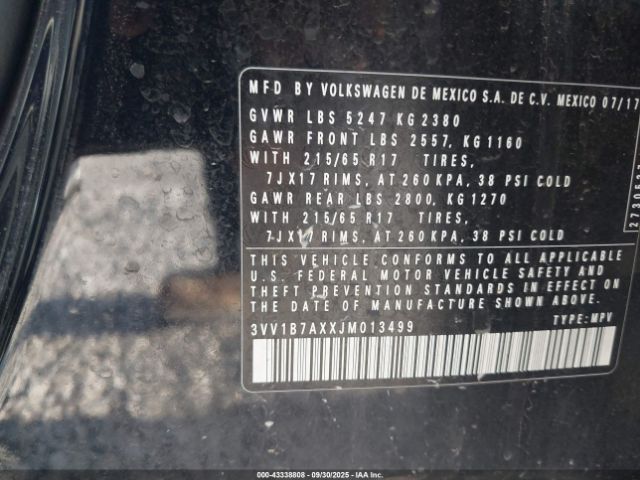 2018 VOLKSWAGEN TIGUAN 3VV1B7AXXJM013499 Photo 8