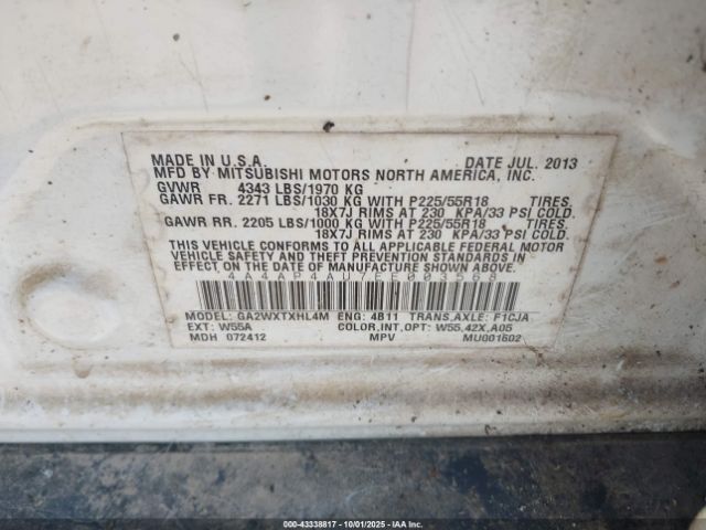 2014 MITSUBISHI OUTLANDER SPORT 4A4AP4AU7EE003568 Photo 8