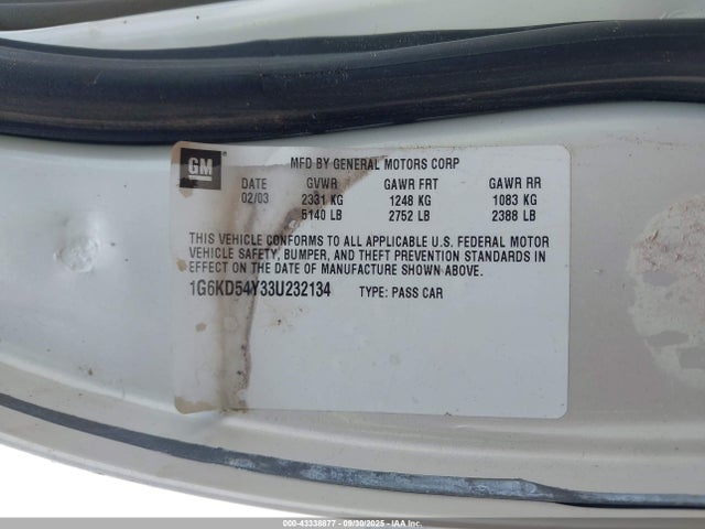 2003 CADILLAC DEVILLE 1G6KD54Y33U232134 Photo 8