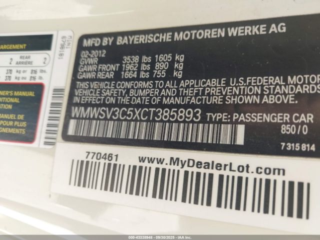 2012 MINI COOPER S WMWSV3C5XCT385893 Photo 8