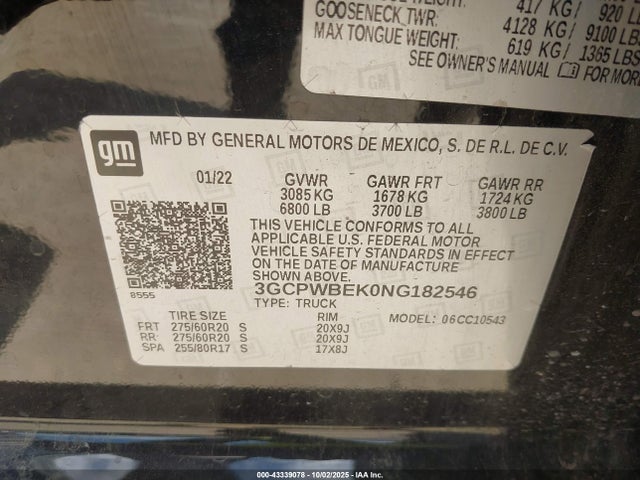 3GCPWBEK0NG182546 Chevrolet l3b