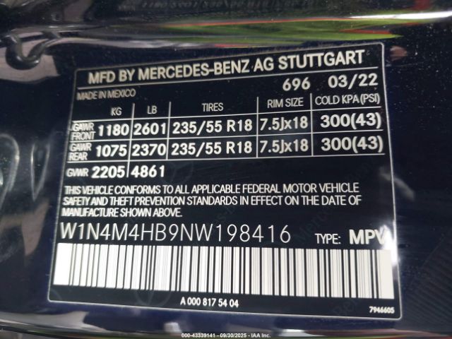 2022 MERCEDES-BENZ GLB 250 W1N4M4HB9NW198416 Photo 8