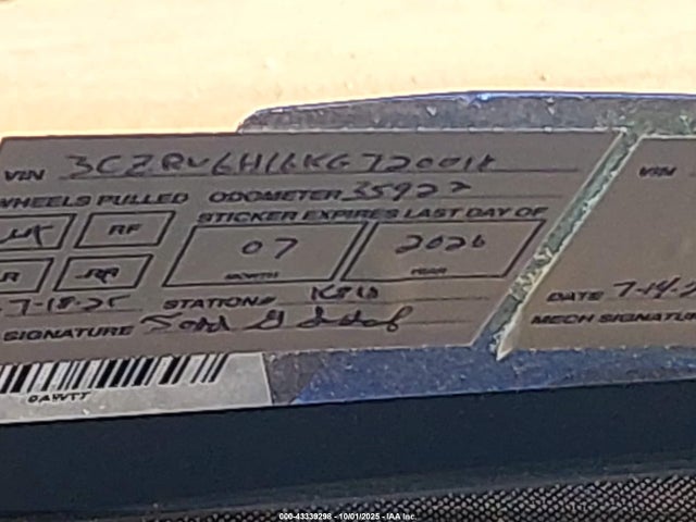 3CZRU6H16KG720018 Honda r18z9