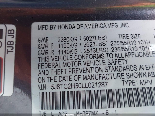 2020 ACURA RDX 5J8TC2H50LL021287 Photo 8