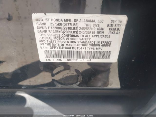 2015 ACURA MDX 5FRYD4H44FB015471 Photo 8