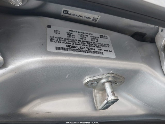 Продаж на аукціоні авто 2015 Chevrolet Caprice Police, vin: 6G3NS5U23FL100984, номер лоту: 43339585