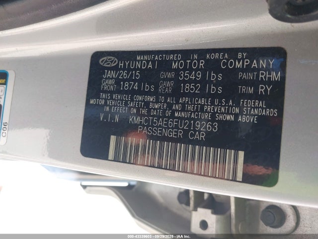 KMHCT5AE6FU219263 Hyundai dohc gdi gamma