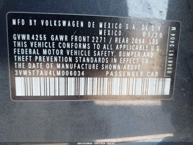 2020 VOLKSWAGEN GOLF GTI 3VW5T7AU4LM006034 Photo 8