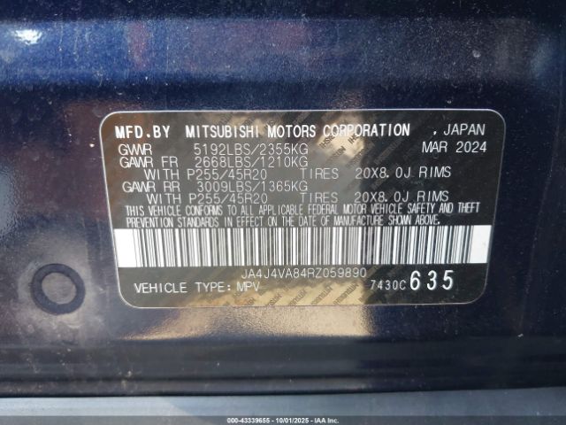 2024 MITSUBISHI OUTLANDER JA4J4VA84RZ059890 Photo 8