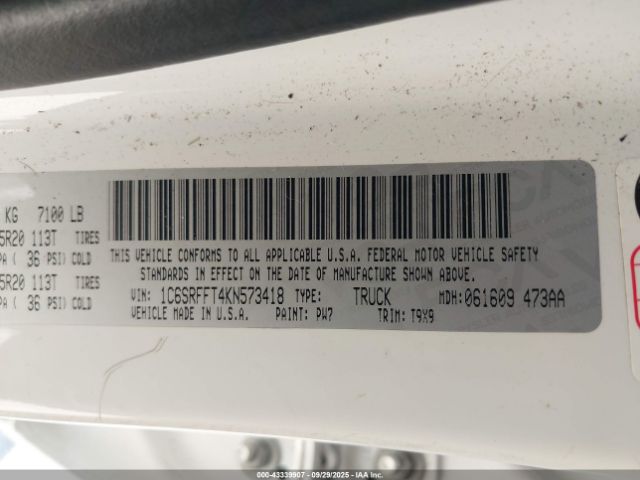 2019 RAM 1500 1C6SRFFT4KN573418 Photo 8