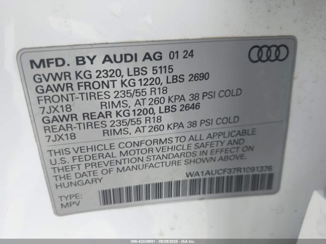 2024 AUDI Q3 WA1AUCF37R1091376 Photo 8