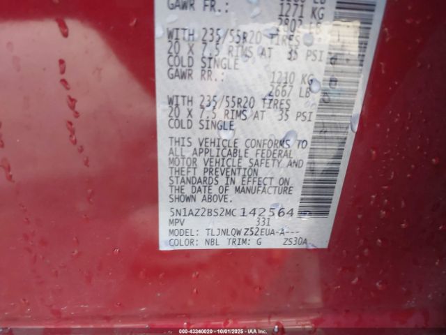 2021 NISSAN MURANO 5N1AZ2BS2MC142564 Photo 8