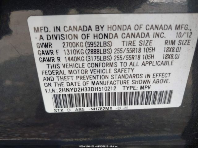 2013 ACURA MDX 2HNYD2H33DH510212 Photo 8
