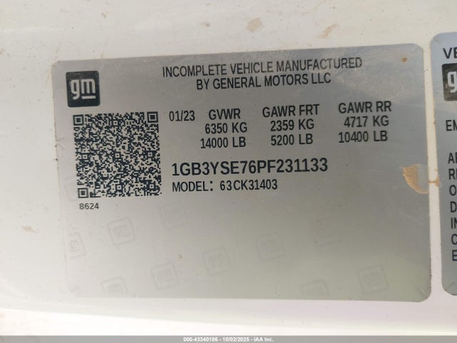 1GB3YSE76PF231133 Chevrolet l8t