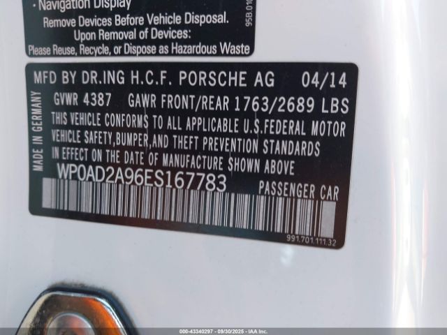 2014 PORSCHE 911 WP0AD2A96ES167783 Photo 8