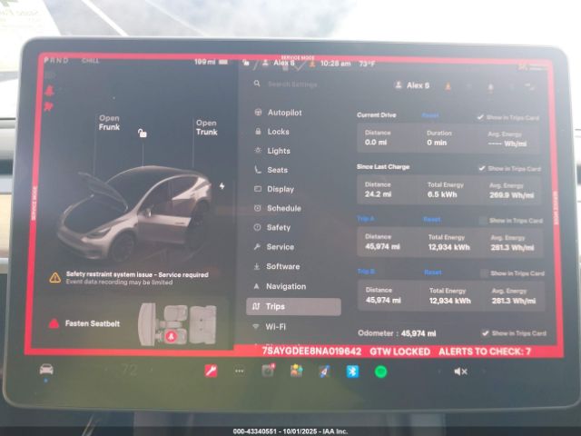 2022 TESLA MODEL Y 7SAYGDEE8NA019642 Photo 6