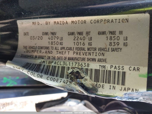 Mazda py 2020 JM1BPACL3L1173638 Image 9