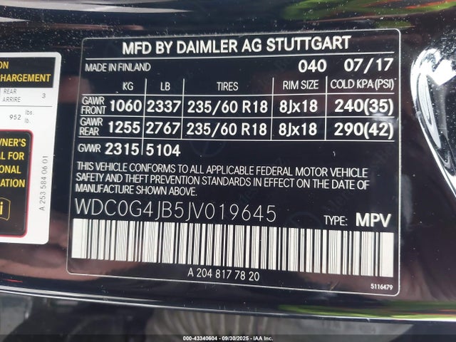 Продажа на аукционе авто 2018 Mercedes-benz Glc 300, vin: WDC0G4JB5JV019645, номер лота: 43340604
