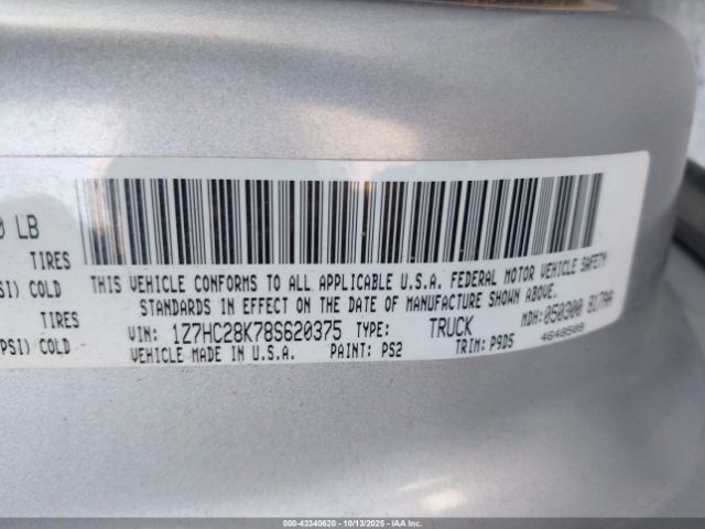 2008 MITSUBISHI RAIDER 1Z7HC28K78S620375 Photo 8