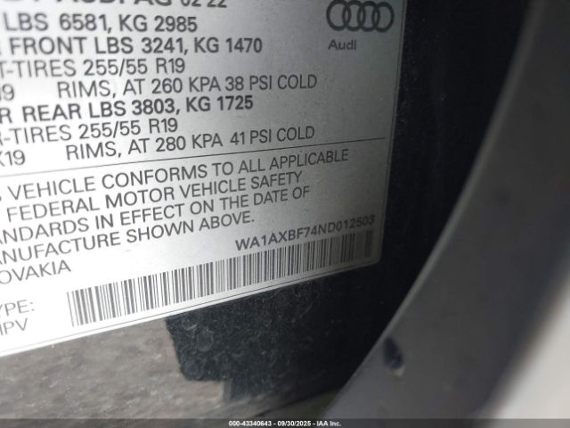 2022 AUDI Q7 WA1AXBF74ND012503 Photo 8