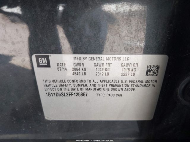 2015 CHEVROLET MALIBU 1G11D5SL2FF125867 Photo 8