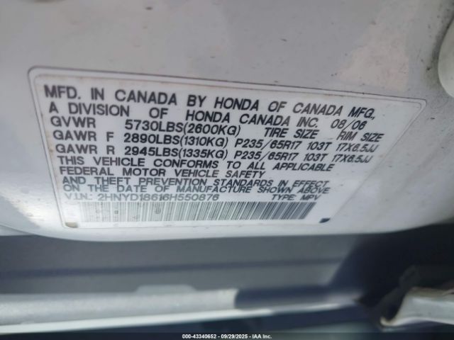 2006 ACURA MDX 2HNYD18616H550876 Photo 8