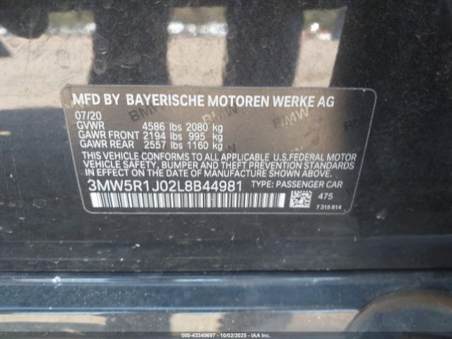 2020 BMW 330I 3MW5R1J02L8B44981 Photo 8
